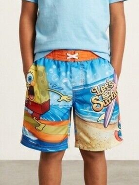 🍀Nickelodeon Spongebob kids size 8 swim trunks